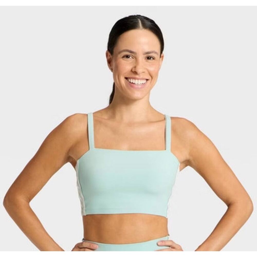 Light aqua blue buttery soft sports bra